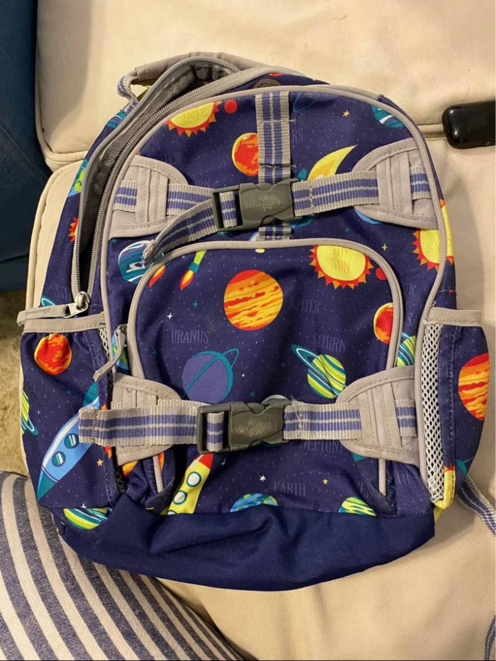 Pottery Barn Mackenzie navy solar system backpack